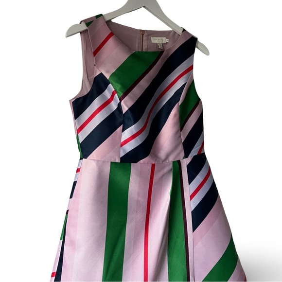 NWT Ted Baker | Bay of Honor Asymmetric Dress Striped | Size 0 - Picture 9 of 16